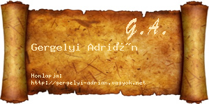 Gergelyi Adrián névjegykártya